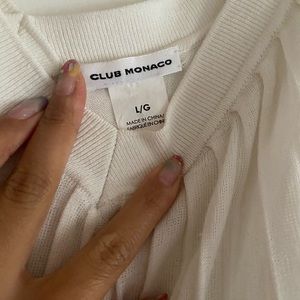 club monaco off the shoulder knit top